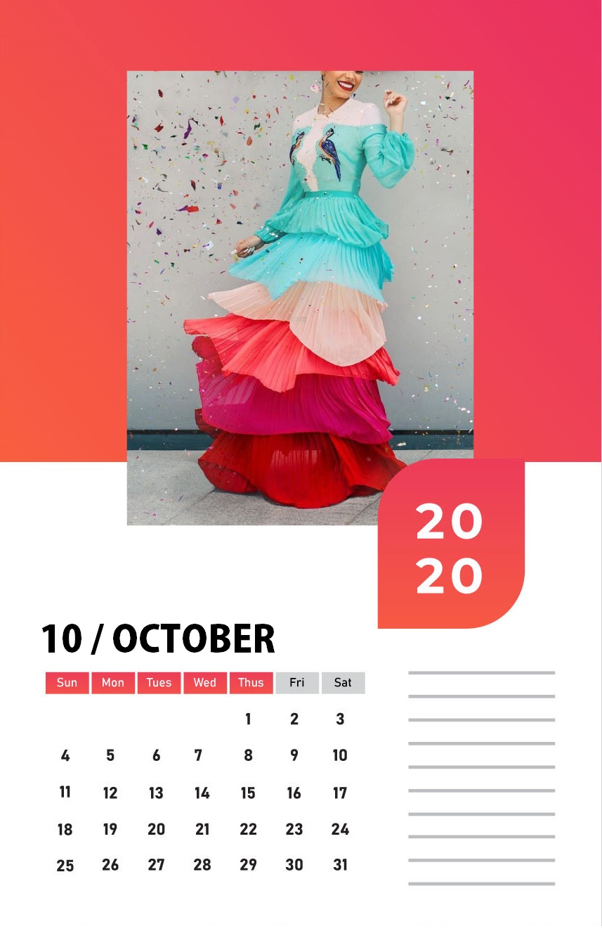 October 2020 Home Wall Calendar