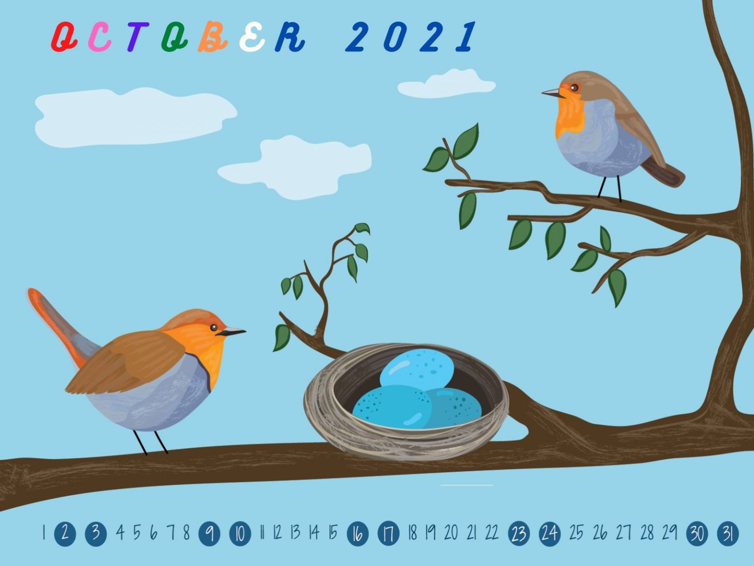 October 2021 Calendar Wallpaper