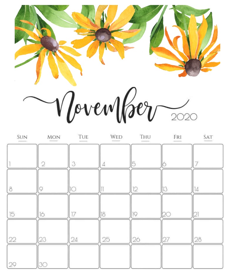 Amazing November 2020 Office Desk Calendar