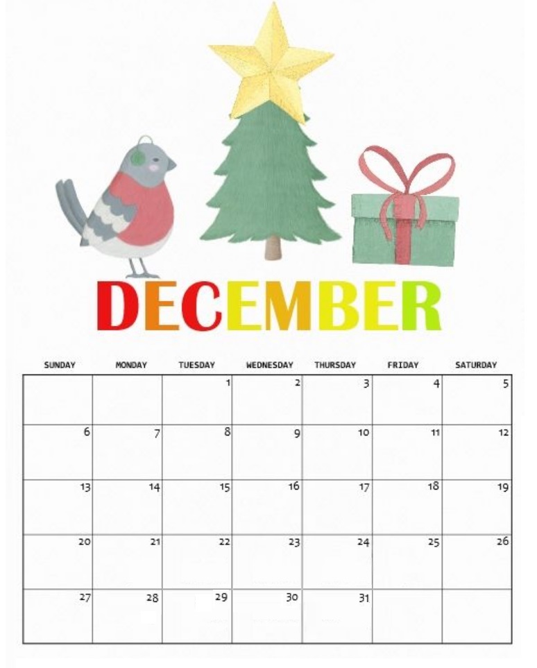 Cute December 2020 Calendar Designs