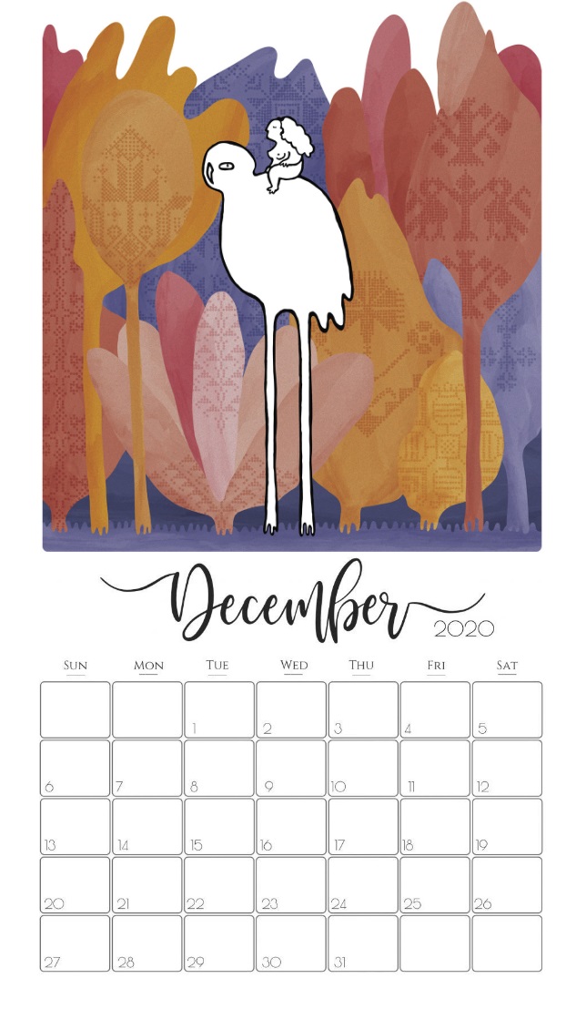 Cute December 2020 Wall Calendar