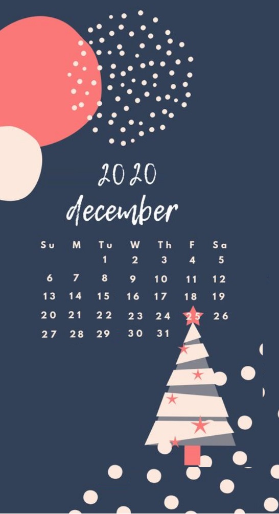 Cute iPhone December 2020 Calendar Wallpaper