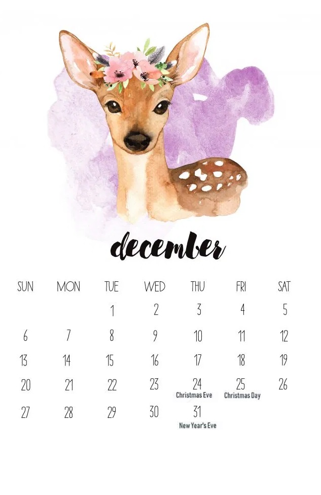 December 2020 Holidays Calendar Download