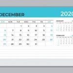 December 2020 Office Desk Calendar Download