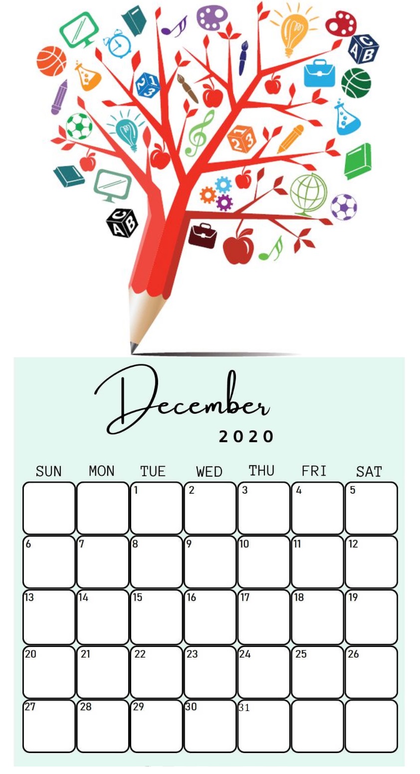 Fantastic December 2020 Wall Calendar