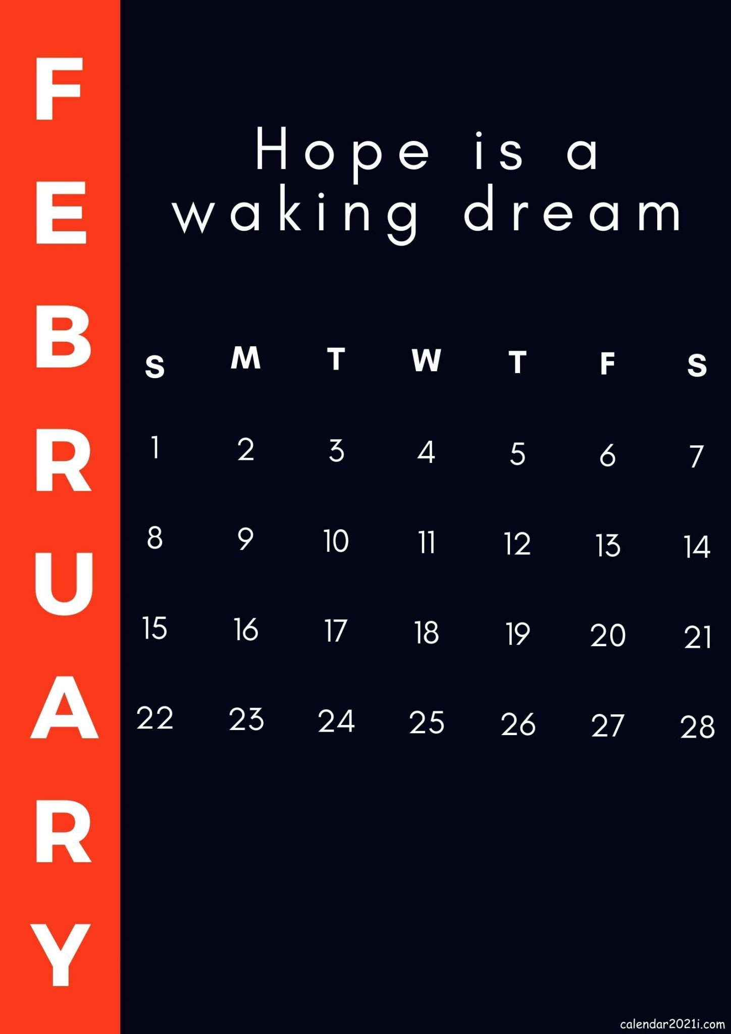 February 2021 Inspirational Calendar