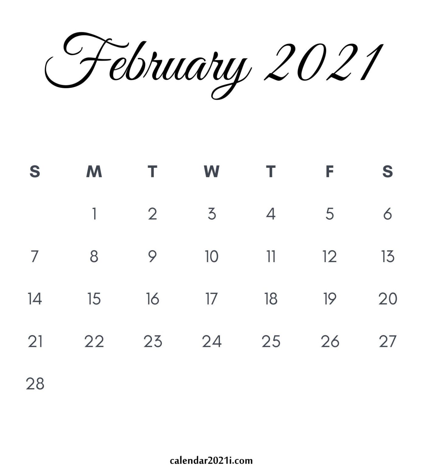 February 2021 Calendar Printable Floral Holidays Wallpaper Design