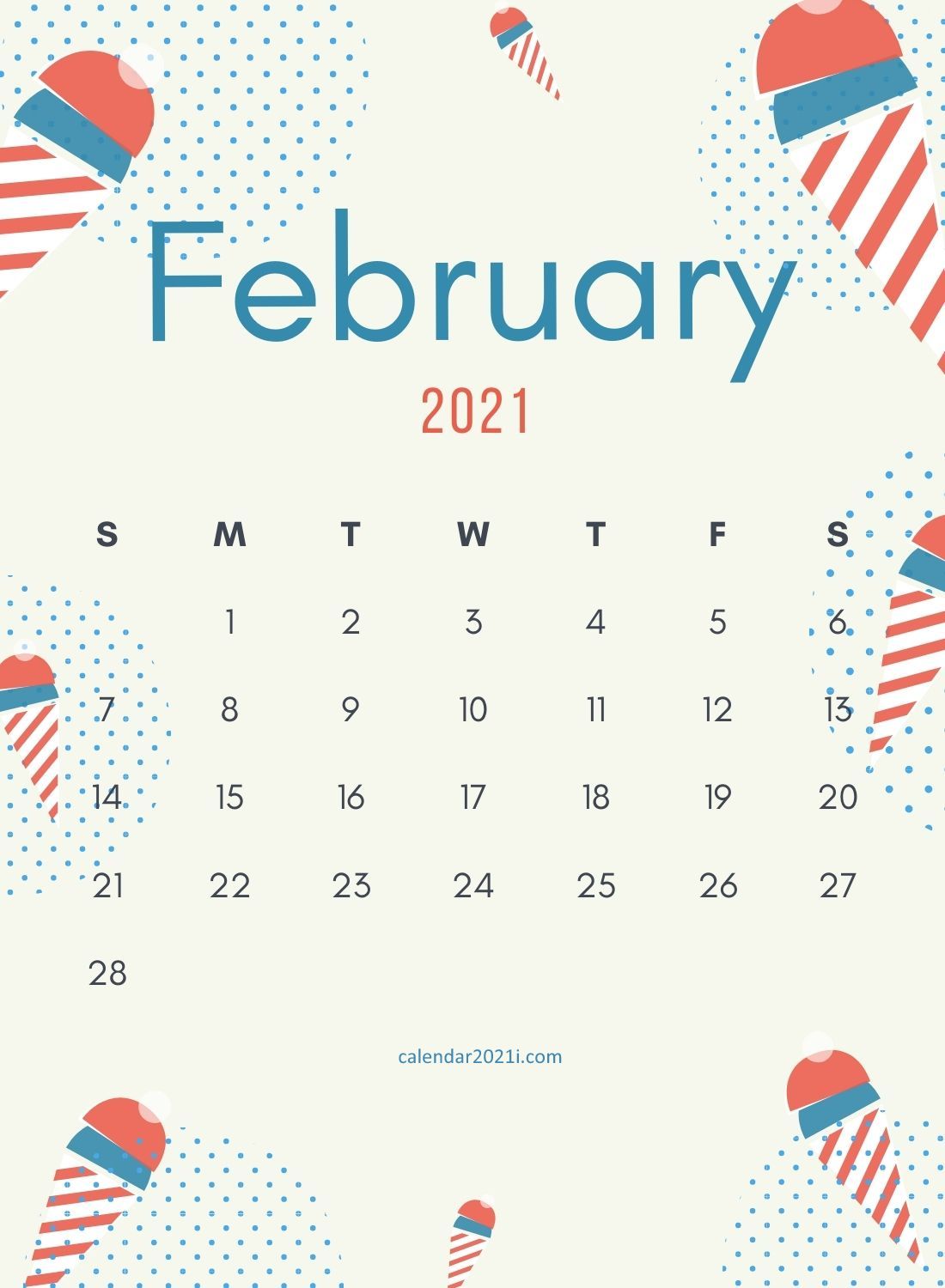 February 2021 Wall Calendar Printable