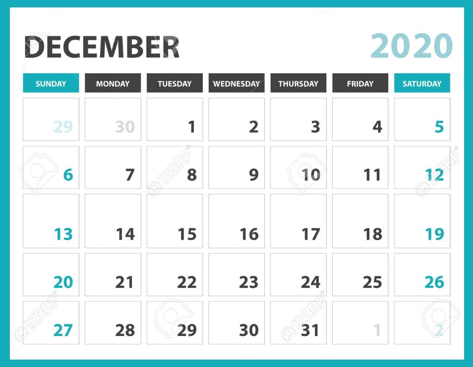 Free December 2020 Office Desk Calendar