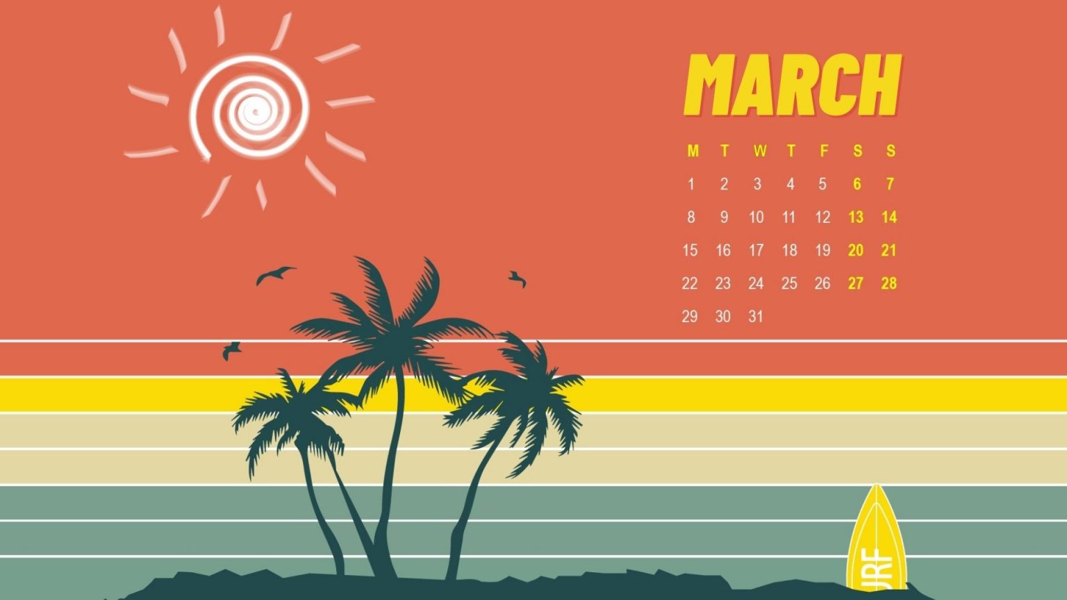 March 2021 Calendar HD Wallpaper