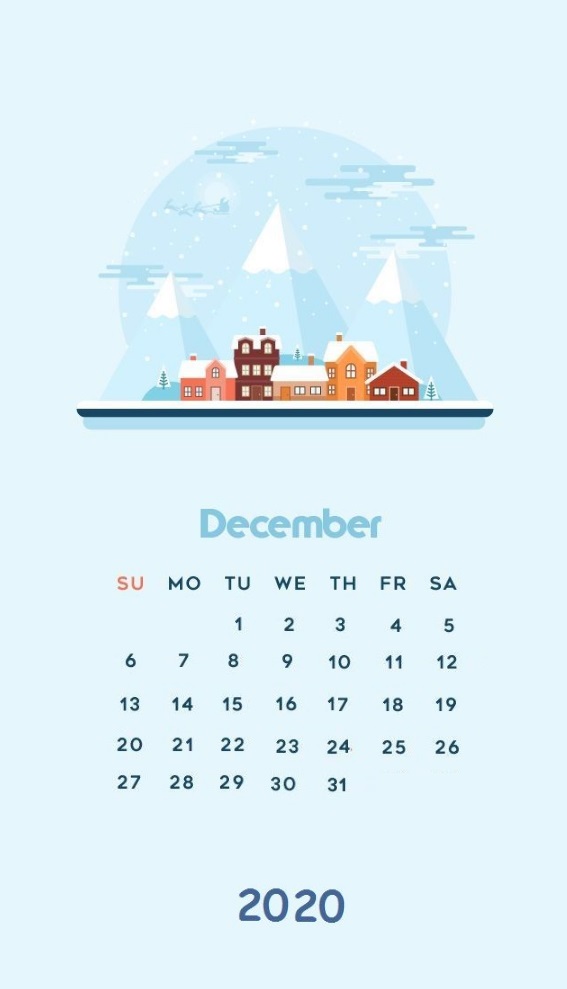 iPhone December 2020 Calendar Wallpaper