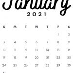 January 2021 Minimalist Calendar Printable
