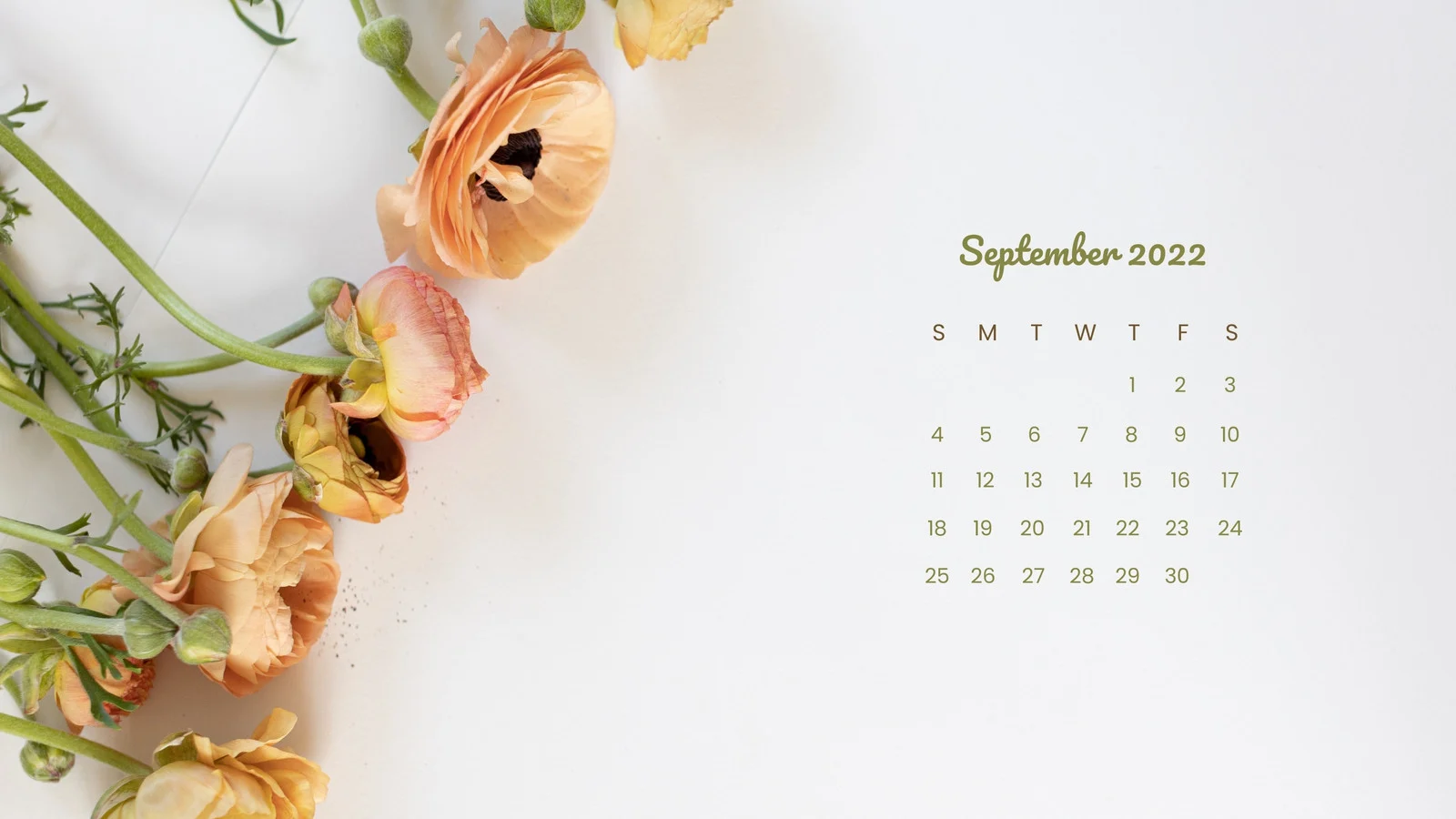 september 2023 calendar floral 5